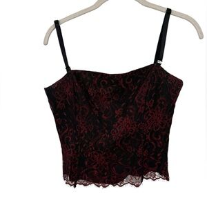 Finity Black and Red Lace Camisole Top